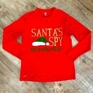 NWOT Women's Long Sleeve Santa's Spy‎ Shirt